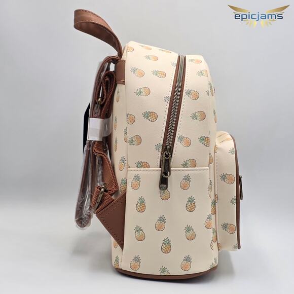 Loungefly Disney Lilo & Stitch Pineapple Brown Mini Backpack Bag New - Picture 4 of 5